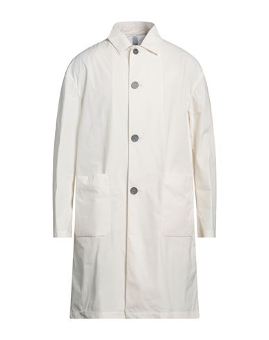 Hevo Hevò Man Overcoat & Trench Coat Cream Size 42 Polyethylene, Cotton In White