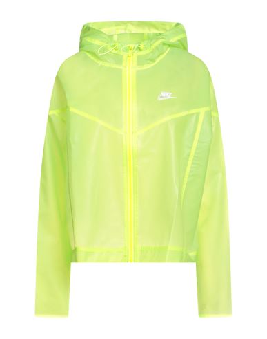 Nike Woman Jacket Acid Green Size L Polyurethane