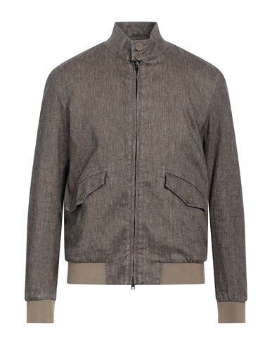 Herno Man Jacket Khaki Size 46 Cotton, Linen, Elastane In Sand