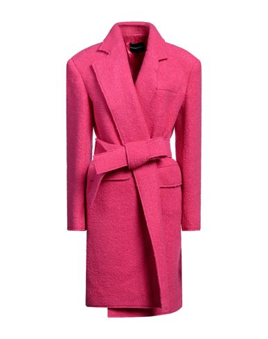 Shop Bcbgmaxazria Woman Coat Fuchsia Size 4 Virgin Wool, Polyamide In Pink