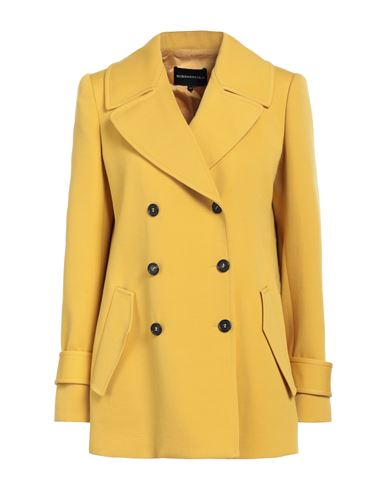 Bcbgmaxazria Woman Overcoat & Trench Coat Ocher Size 4 Virgin Wool, Elastane, Polyamide In Yellow
