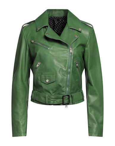 Shop Dfour Woman Jacket Green Size 10 Leather