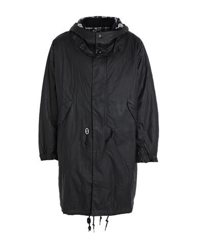 Shop Barbour Man Overcoat & Trench Coat Black Size Xl Cotton