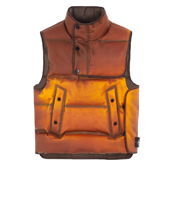 Sold out - STONE ISLAND G1399 POLY STRATA ICE JACKET DOWN Waistcoat Man Rust