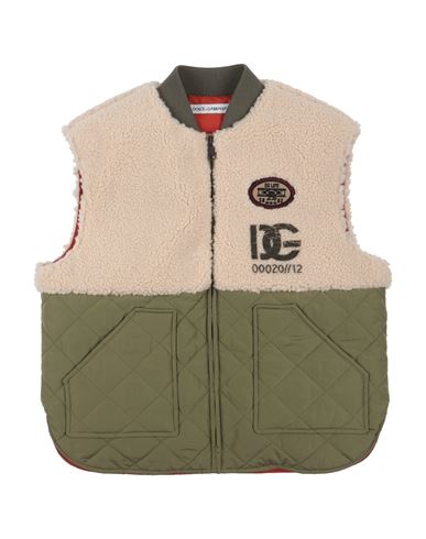 Dolce & Gabbana Toddler Boy Puffer Military Green Size 5 Polyester, Cotton, Linen, Virgin Wool, Elas In Green