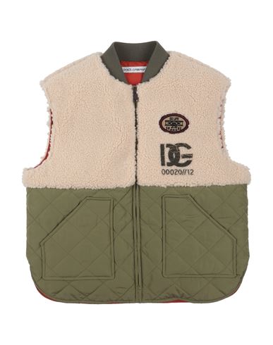 Dolce & Gabbana Babies'  Toddler Boy Puffer Military Green Size 7 Polyester, Cotton, Linen, Virgin Wool, Elas