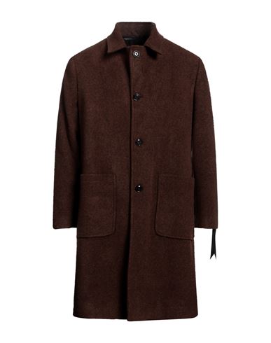 Officina 36 Man Coat Brown Size 40 Acrylic, Polyester, Virgin Wool