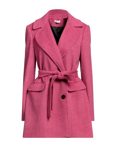 Liu •jo Woman Coat Magenta Size 10 Polyester, Viscose, Acetate In Purple