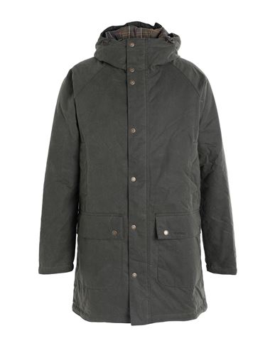 Barbour Man Coat Military Green Size Xl Cotton, Leather