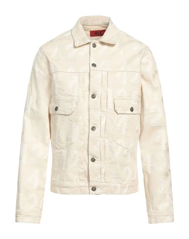 424 Fourtwofour Man Denim Outerwear Ivory Size Xl Cotton In White