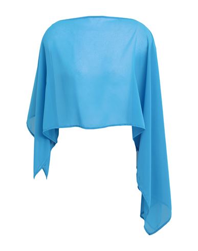 Simona Corsellini Woman Cape Azure Size S Polyester In Blue