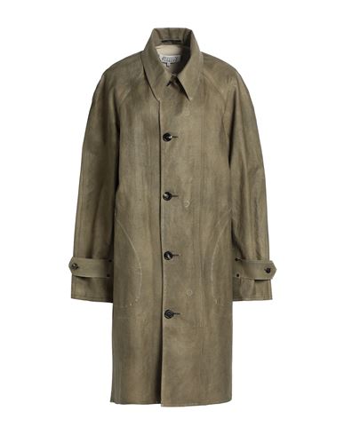 Maison Margiela Woman Overcoat & Trench Coat Military Green Size 4 Linen, Polyurethane Coated