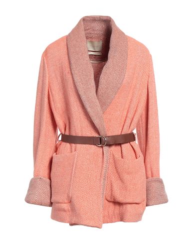 Momoní Woman Overcoat Coral Size 6 Cotton In Pink