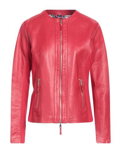 Myskin Woman Jacket Red Size 12 Leather