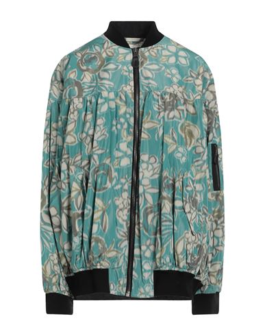 Raf Simons Woman Jacket Turquoise Size 6 Recycled Polyester, Recycled Viscose In Blue