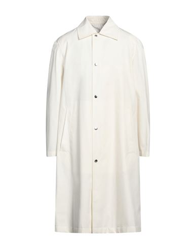 Shop Jil Sander Man Overcoat & Trench Coat White Size 38 Cotton