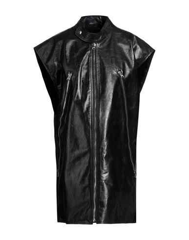 Shop Mm6 Maison Margiela Woman Overcoat & Trench Coat Black Size S Calfskin
