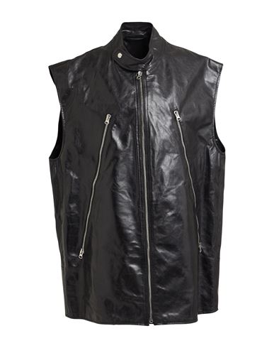 Mm6 Maison Margiela Woman Jacket Steel Grey Size S Calfskin