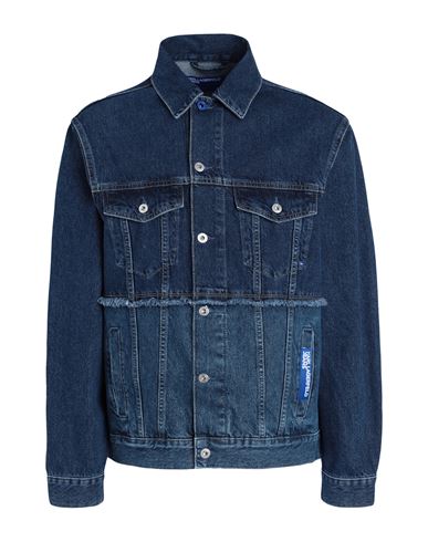 Shop Karl Lagerfeld Jeans Man Denim Outerwear Blue Size Xl Cotton