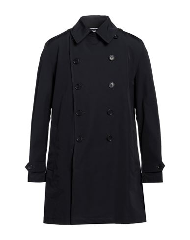 Aspesi Man Overcoat Midnight Blue Size S Cotton, Polyester In Black