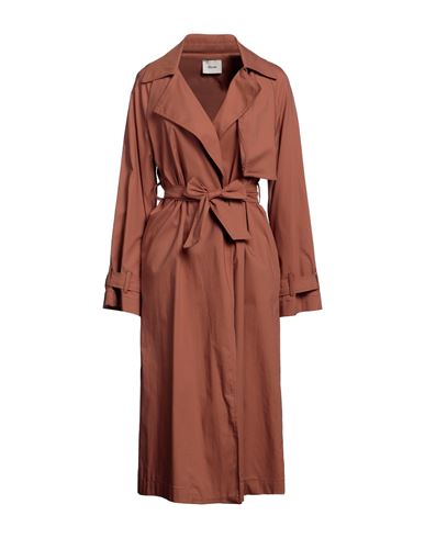Dixie Woman Overcoat & Trench Coat Brown Size S Cotton, Polyamide, Elastane