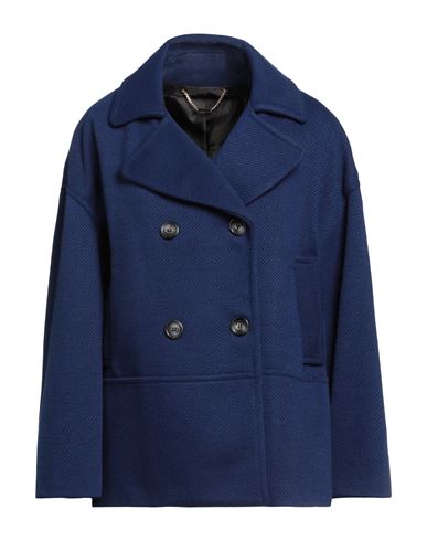 Rebel Queen Woman Coat Blue Size 8 Polyester, Wool