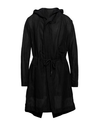 Masnada Man Overcoat & Trench Coat Black Size 40 Cotton, Linen, Polyamide