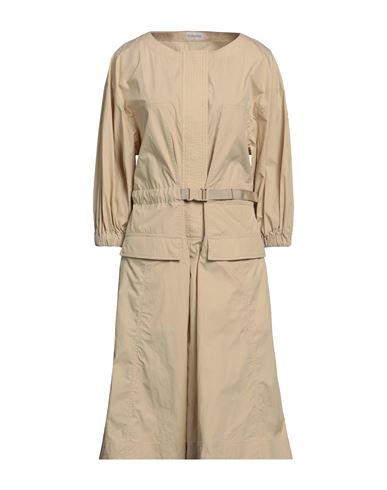 Moncler Woman Midi Dress Beige Size 2 Cotton, Polyamide
