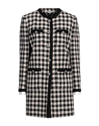 Miu Miu Woman Overcoat & Trench Coat Black Size 10 Virgin Wool, Cotton, Polyester, Wool, Acrylic