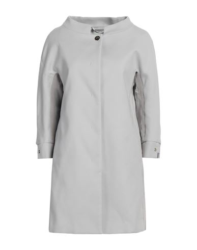 Herno Woman Overcoat Light Grey Size 10 Cotton