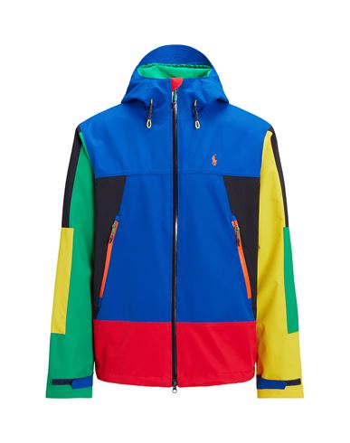 Polo Ralph Lauren Color-blocked Water-resistant Jacket Man Jacket Blue Size Xl Recycled Polyester