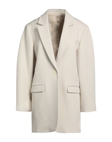 Shop Isabel Marant Woman Coat Beige Size 6 Virgin Wool, Cotton