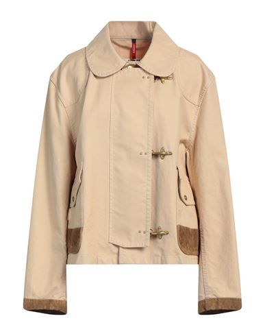 Fay Archive Woman Jacket Beige Size S Cotton, Cow Leather