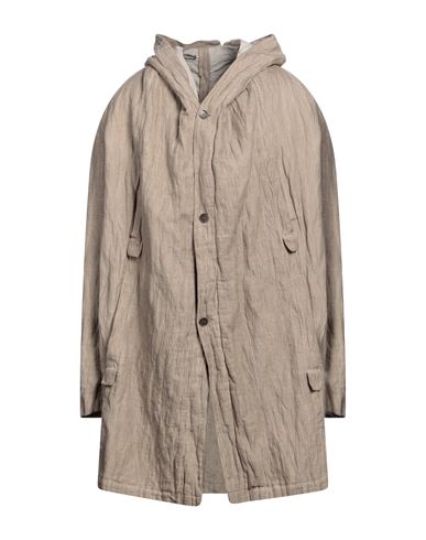 Masnada Man Overcoat Sand Size 40 Cotton, Linen, Metal In Brown