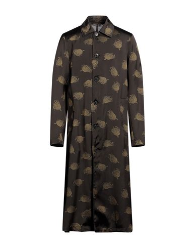 Dries Van Noten Man Overcoat & Trench Coat Dark Green Size 40 Viscose, Silk