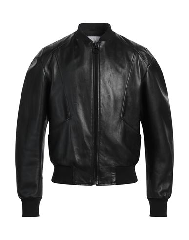 Trussardi Man Jacket Black Size 48 Leather