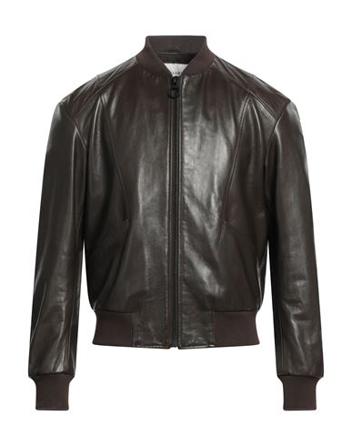 Trussardi Man Jacket Dark Brown Size 48 Leather