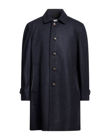 Schneiders - Maximilian Tyrol / Austria Man Coat Midnight Blue Size 46 Virgin Wool, Leather