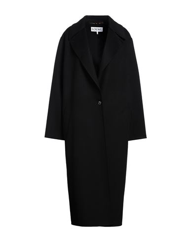 Loewe Woman Coat Black Size 6 Wool, Cashmere