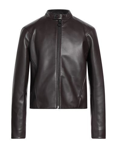 Trussardi Man Jacket Dark Brown Size 48 Polyester, Polyurethane Resin