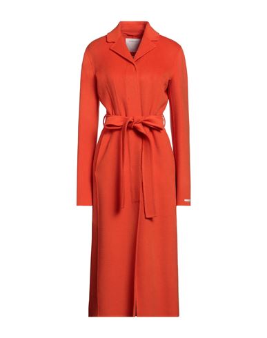 Sportmax Woman Coat Orange Size 8 Virgin Wool, Cashmere