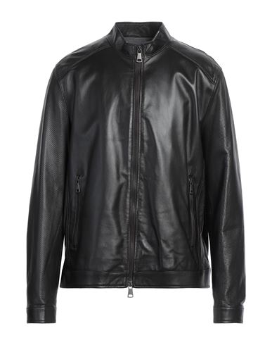 Emanuele Curci Man Jacket Dark Brown Size 46 Leather