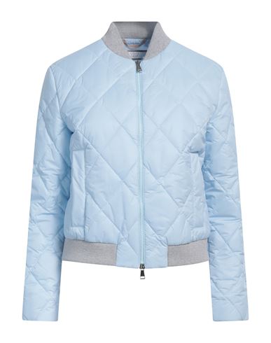 Peserico Easy Woman Jacket Sky Blue Size 8 Polyamide, Cotton