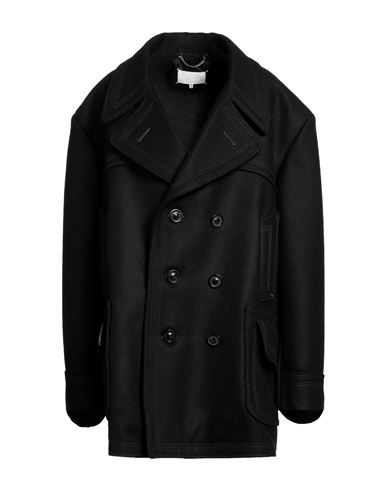 Maison Margiela Woman Coat Black Size 8 Wool, Polyamide
