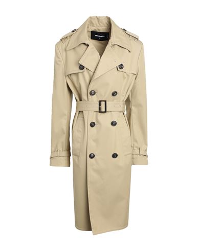 Shop Dsquared2 Woman Overcoat & Trench Coat Beige Size 8 Cotton