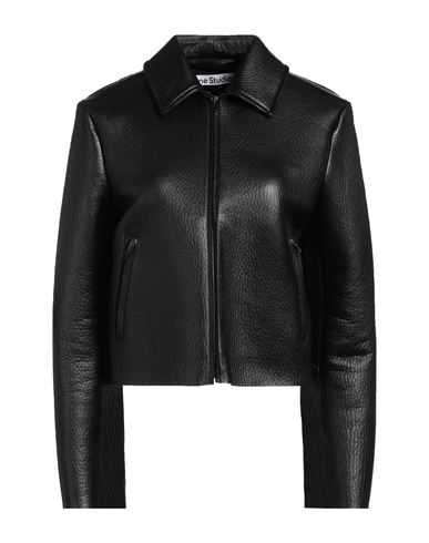 Acne Studios Woman Jacket Black Size 6 Lambskin