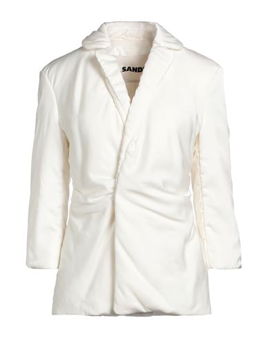 Shop Jil Sander Woman Blazer White Size 2 Cupro, Silk