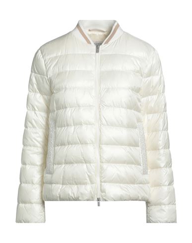Peserico Woman Puffer Ivory Size 6 Polyamide, Cotton In White