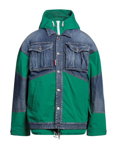 Dsquared2 Man Jacket Green Size 46 Cotton, Elastane
