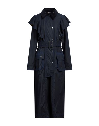 Barbour X Chloé Woman Overcoat & Trench Coat Midnight Blue Size 8 Cotton